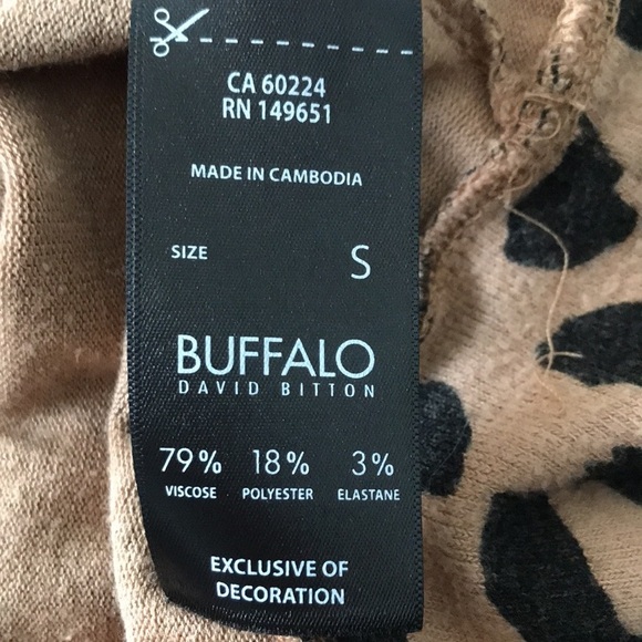 Buffalo David Bitton leopard print crew neck long sleeves sweatshirt top size S - Picture 9 of 11